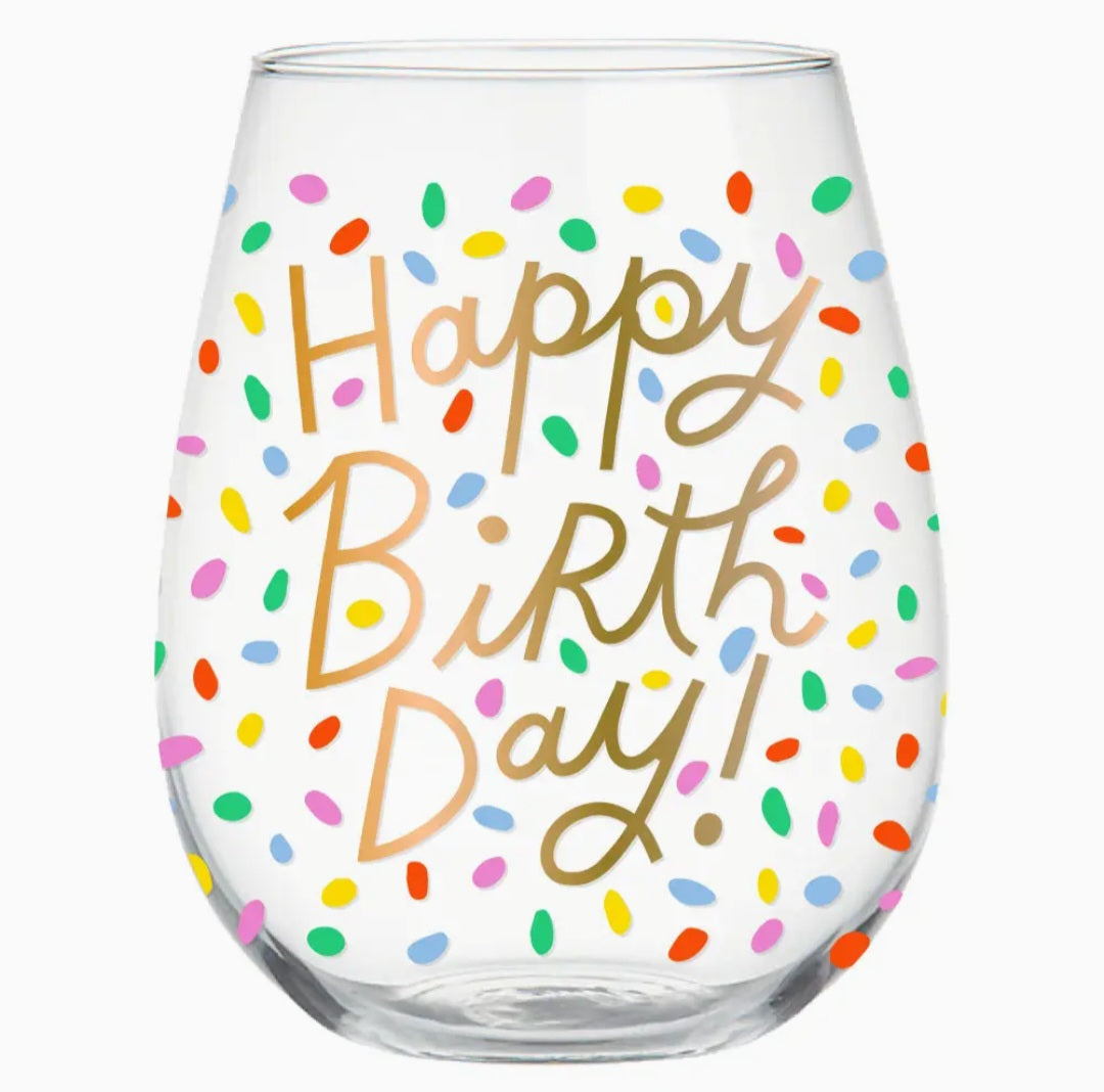 Happy Birthday Wine Glass
