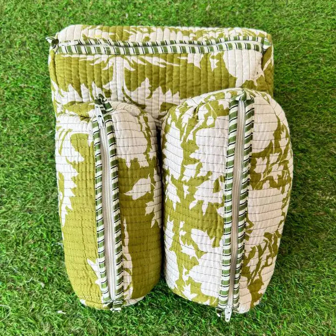 Quilted Cosmetic Bag Set