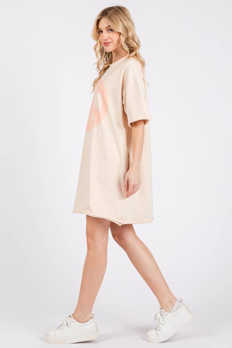Peace Print Mini Dress