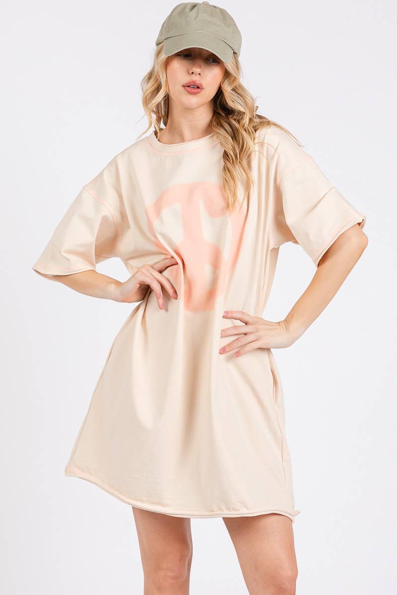 Peace Print Mini Dress