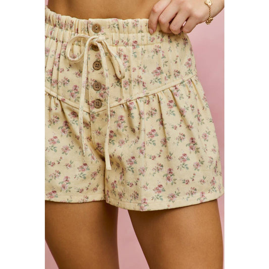 Floral Print Denim Shorts