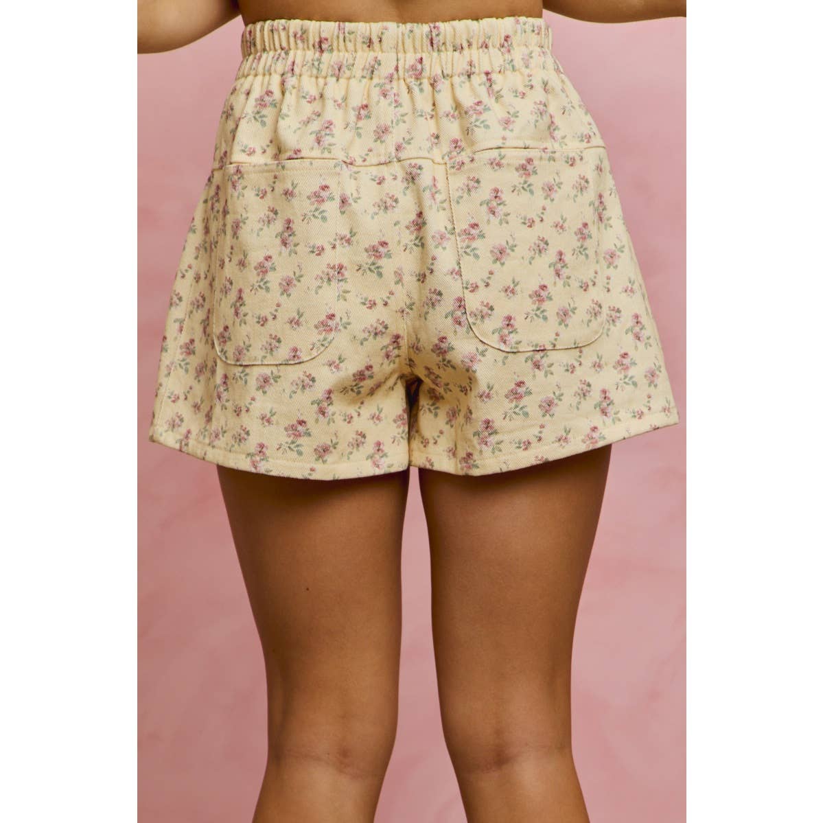 Floral Print Denim Shorts