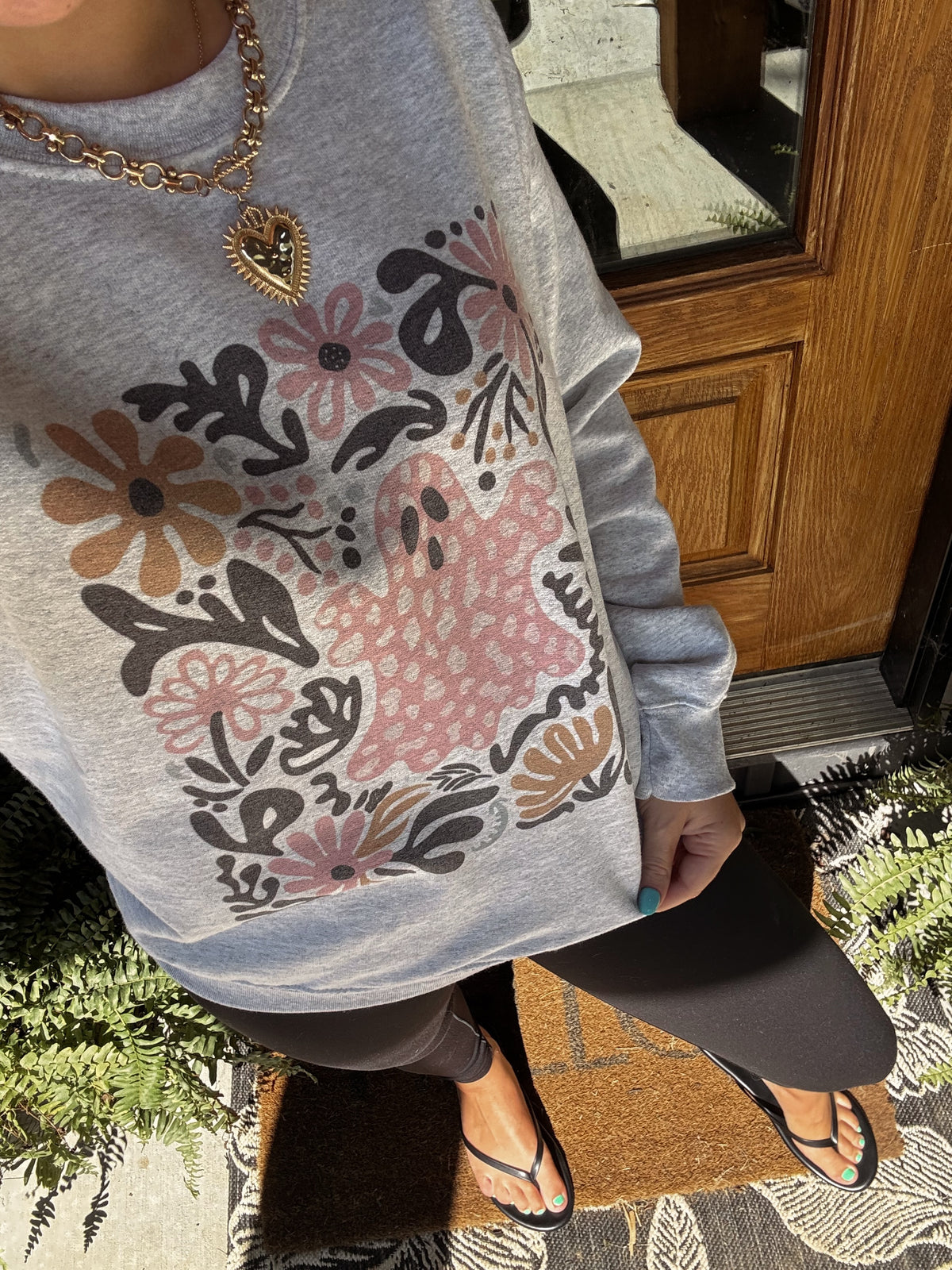 Boho Ghost Graphic Crewneck