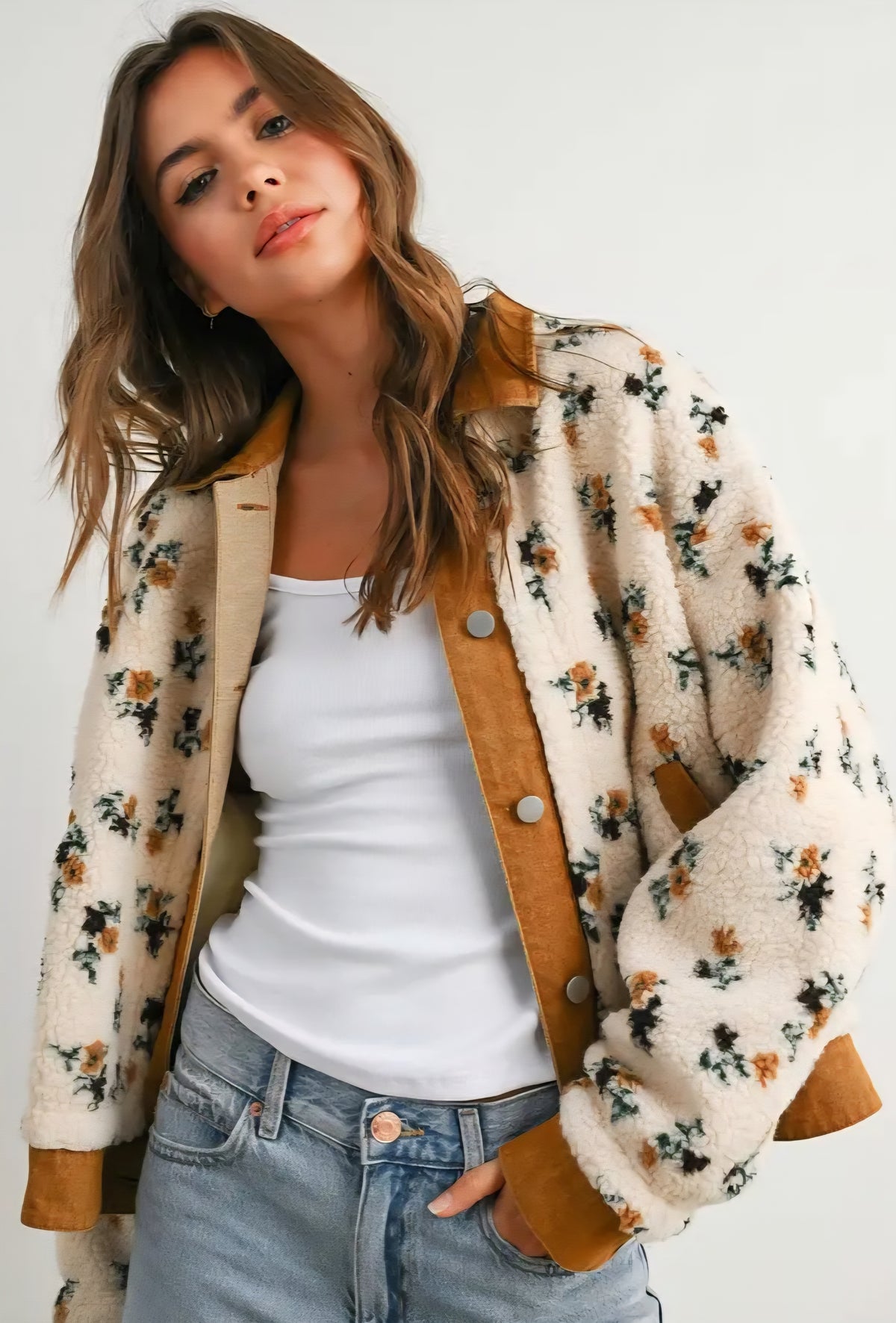Floral Sherpa Jacket