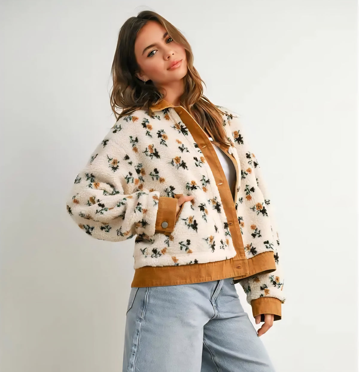 Floral Sherpa Jacket