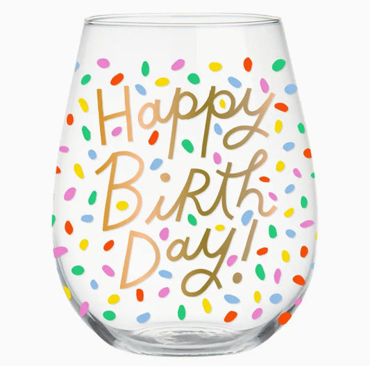Happy Birthday Wine Glass