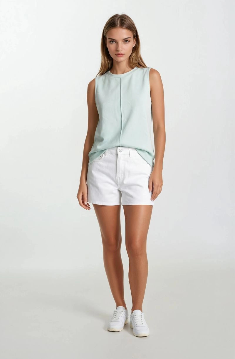 Front Seam Sleeveless Top (Sage)
