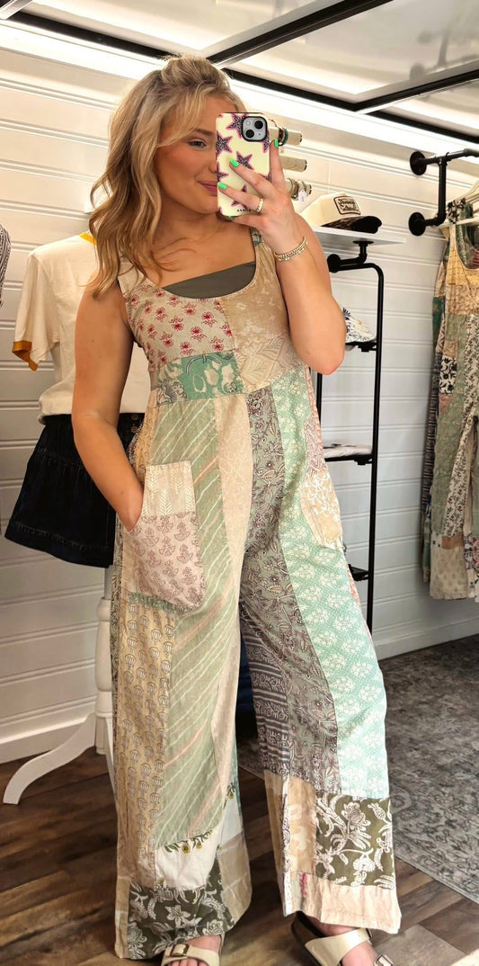 Patchwork Overalls