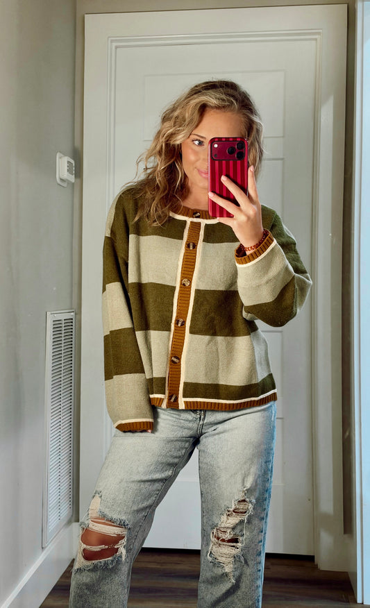 The Boardwalk Stripe Cardigan