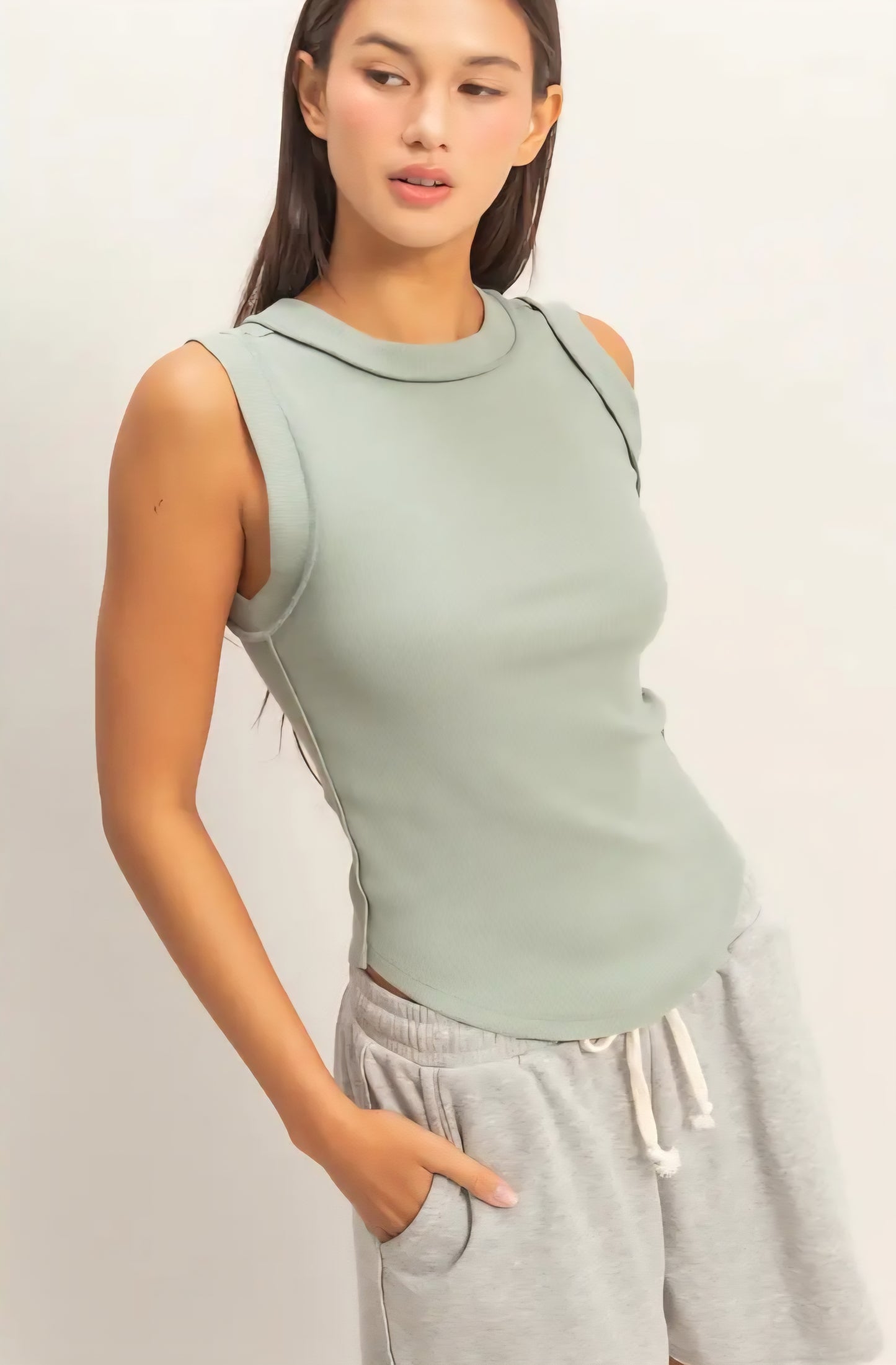 Seam Detail Tank (Sage Green)