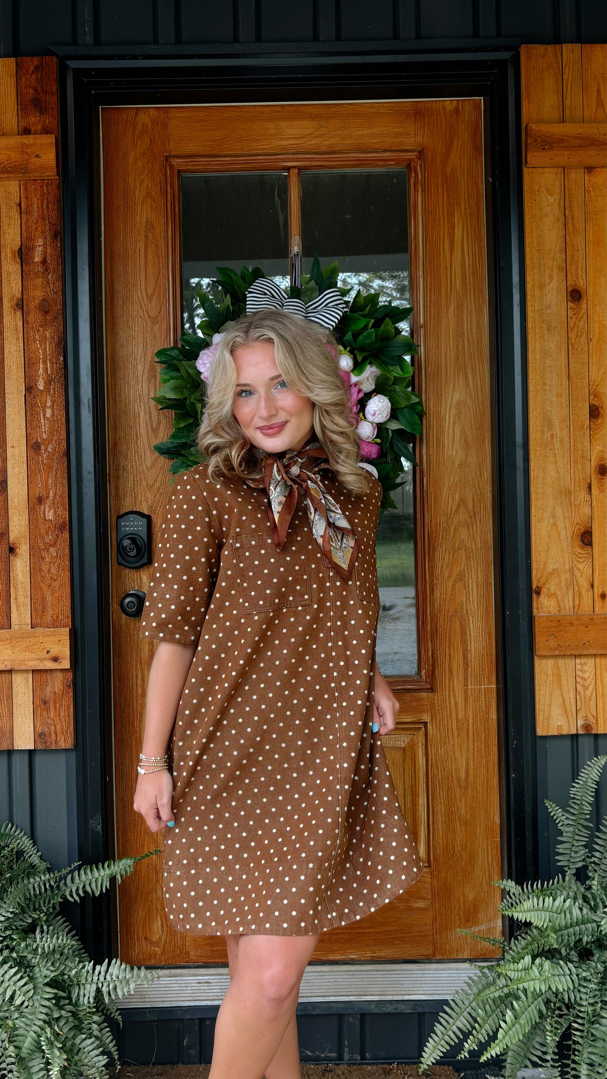 Polka Dot Denim Dress