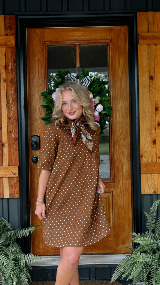 Polka Dot Denim Dress