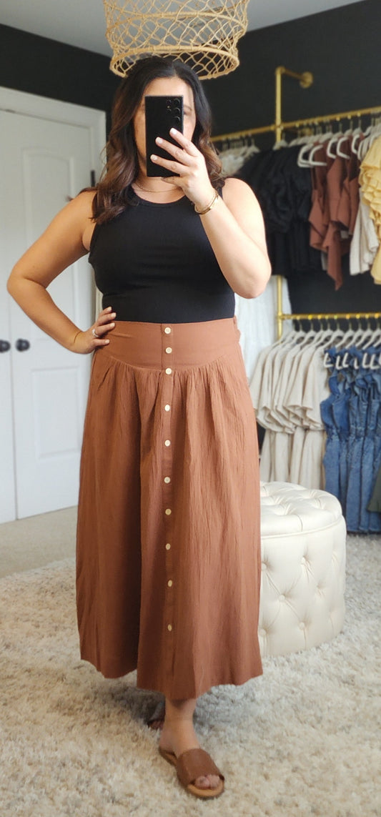 Day Date Maxi Skirt (Toffee)
