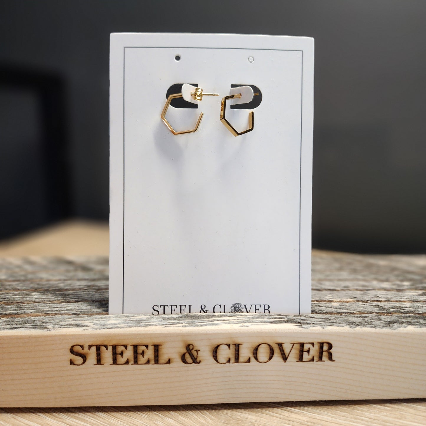 Hexagon Stud Earrings