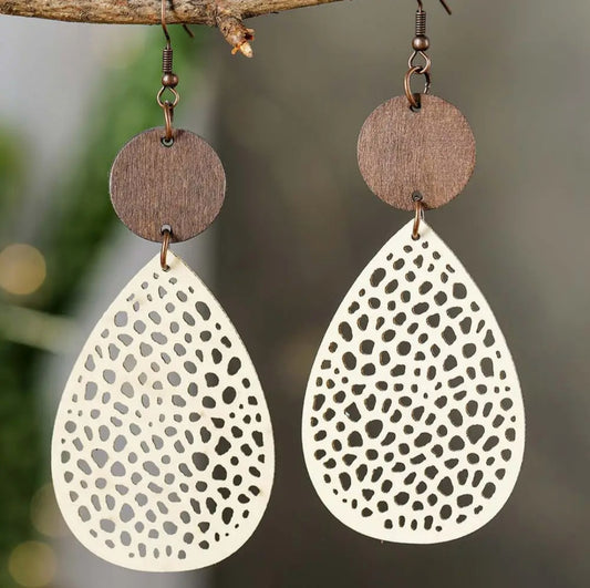 Cut-Out Water Drop Hook Earrings